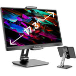 ROADOM tablet stand premium aluminum desk mount front view holding a portable monitor.