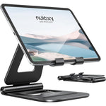 Nulaxy A5 aluminum dual foldable tablet stand front view heavy duty desktop holder