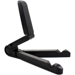 Caeithyo portable monitor stand front view holding a tablet on a sleek desk setup