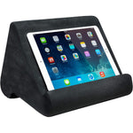 Ontel Pillow Pad Ultra multi angle soft tablet stand front view in charcoal gray