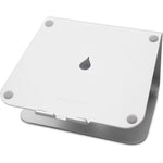 Rain Design mStand laptop stand silver front view ergonomic premium metal riser