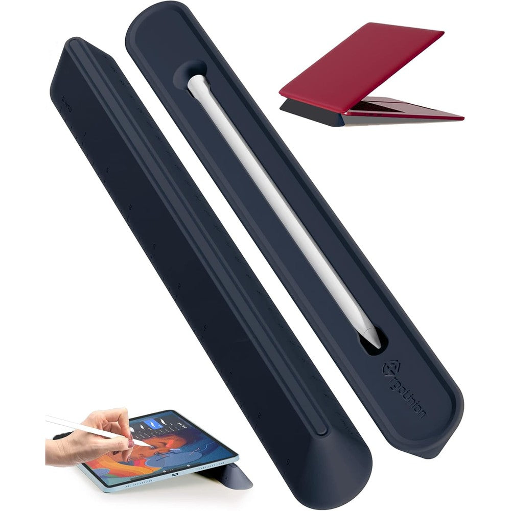 Ergounion 3 in 1 silicone laptop stand front view showing midnight oval base design