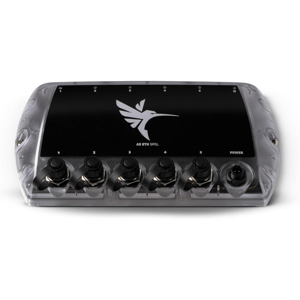 Humminbird AS ETH 5PGL 5 Port Ethernet Switch front view marine networking hub