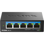 D-Link 5-Port 2.5GB Unmanaged Gaming Switch front view displaying five Ethernet ports