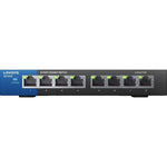 Linksys SE3008 unmanaged network switch front view showing eight high-speed gigabit ethernet ports