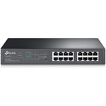 TP-Link TL-SG1016PE sixteen port gigabit poe switch front view showing indicators
