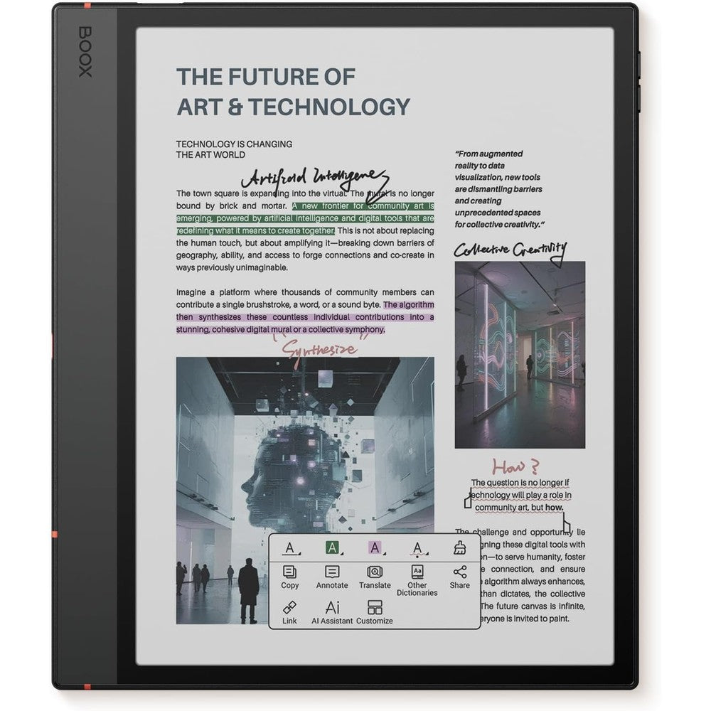 BOOX Note Air 5 C tablet front view showing color E Ink display