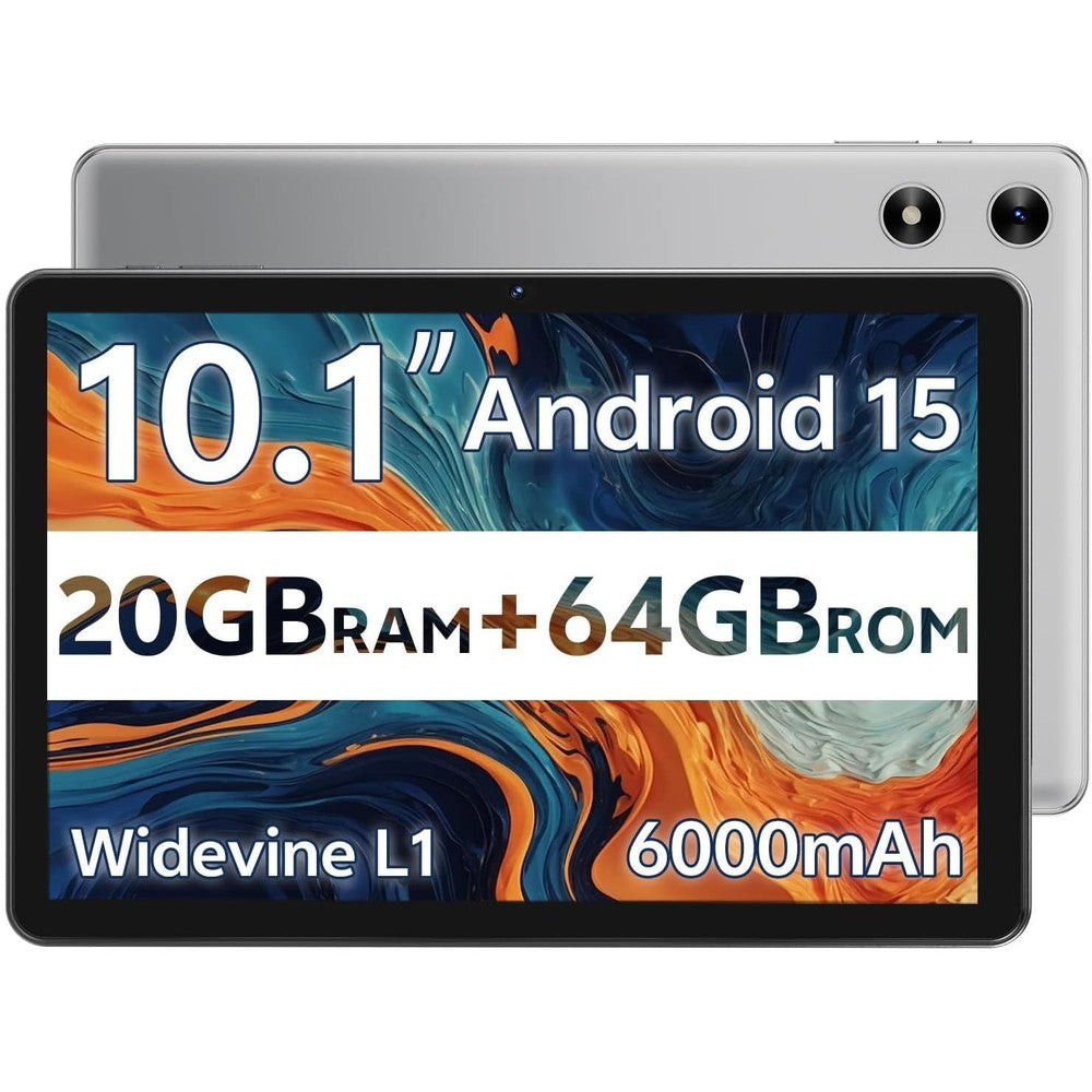 Svitoo 10 inch Android 15 tablet front view gray