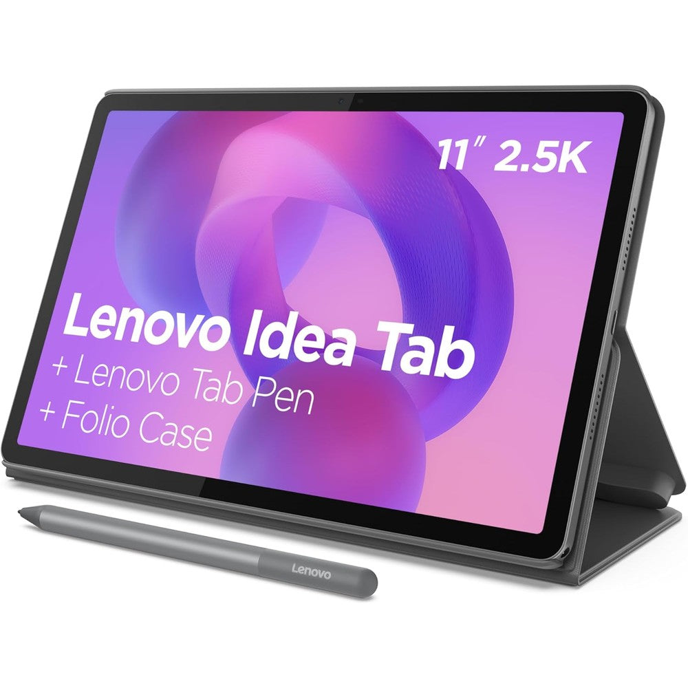 Lenovo Idea Tab 11 inch tablet front view with stylus