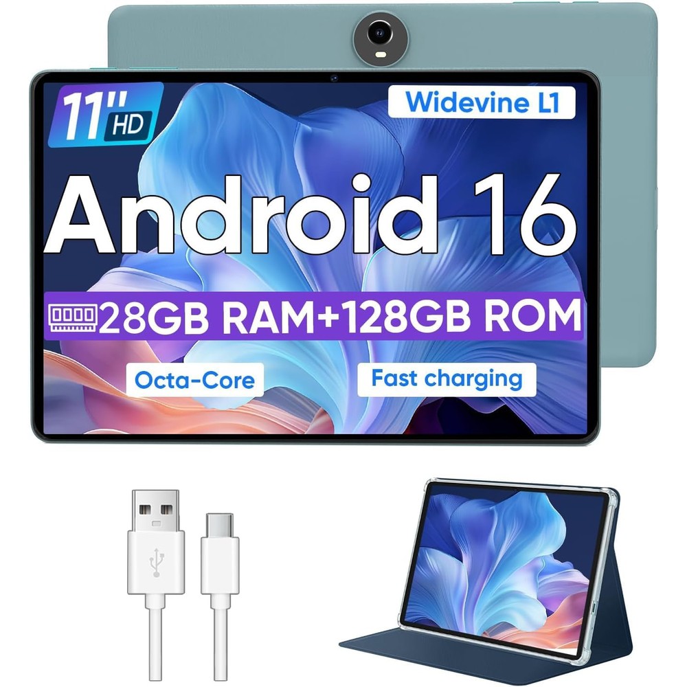Wxunja Android 16 tablet front view display