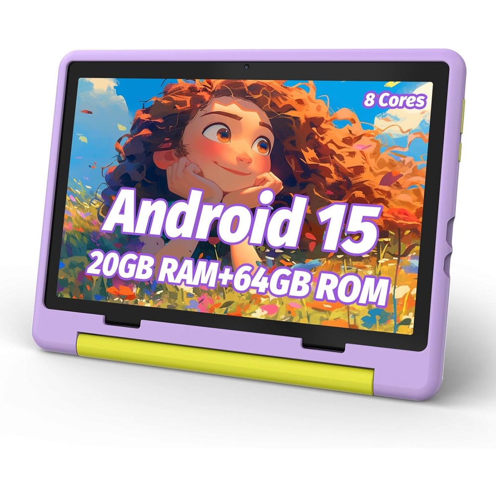 Urao kids tablet 10 inch front view with protective case