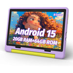 Urao kids tablet 10 inch front view with protective case