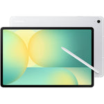 Samsung Galaxy Tab S10 FE silver front view with S Pen