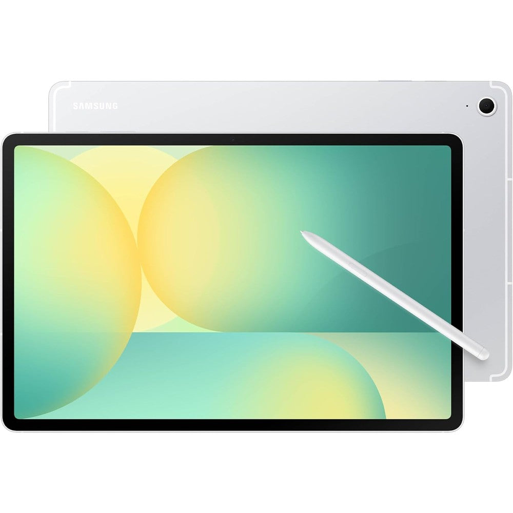 Samsung Galaxy Tab S10 FE silver front view with S Pen