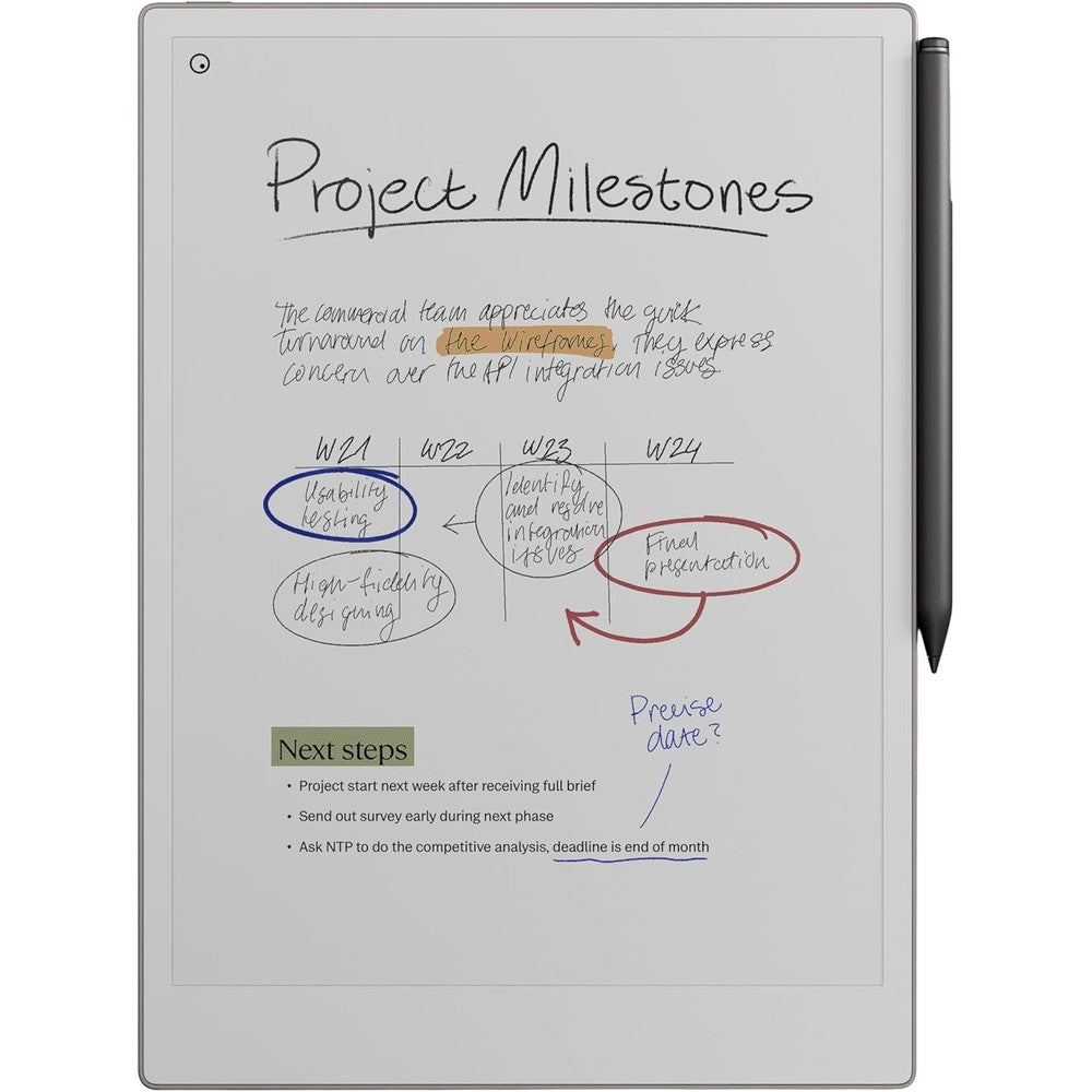 Remarkable Paper Pro Bundle front view with digital tablet and stylus