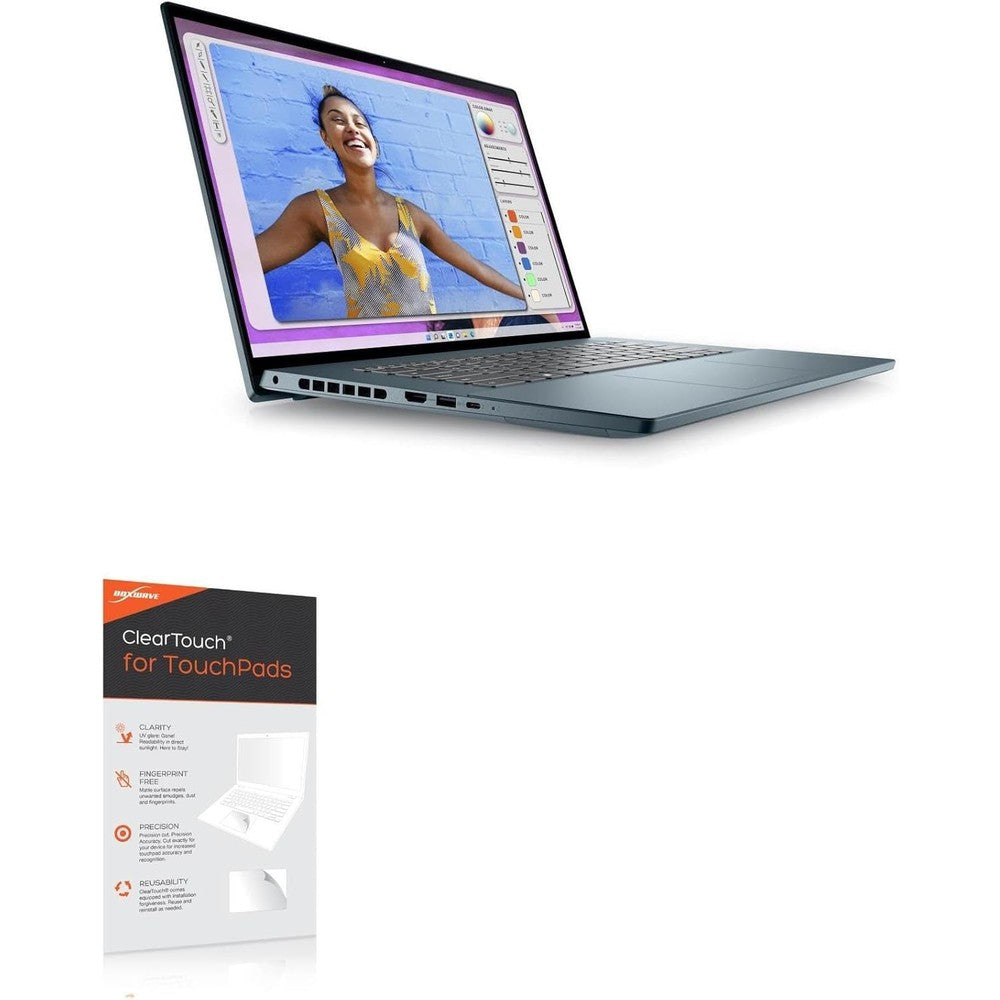 BoxWave touchpad protector front view on a laptop trackpad.