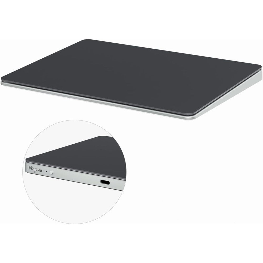 Zexxivop Bluetooth Touchpad front view showing the smooth black tempered glass surface