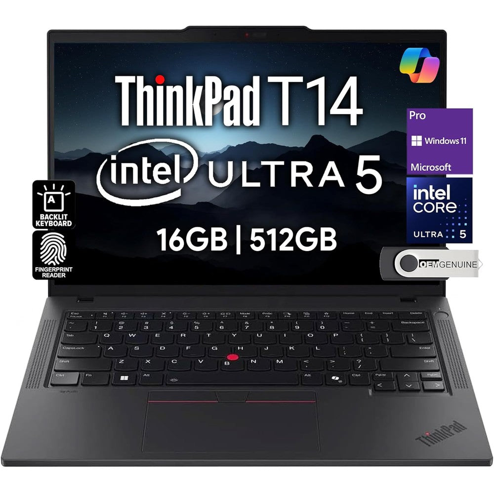 Lenovo ThinkPad T14 Gen 5 business laptop front view