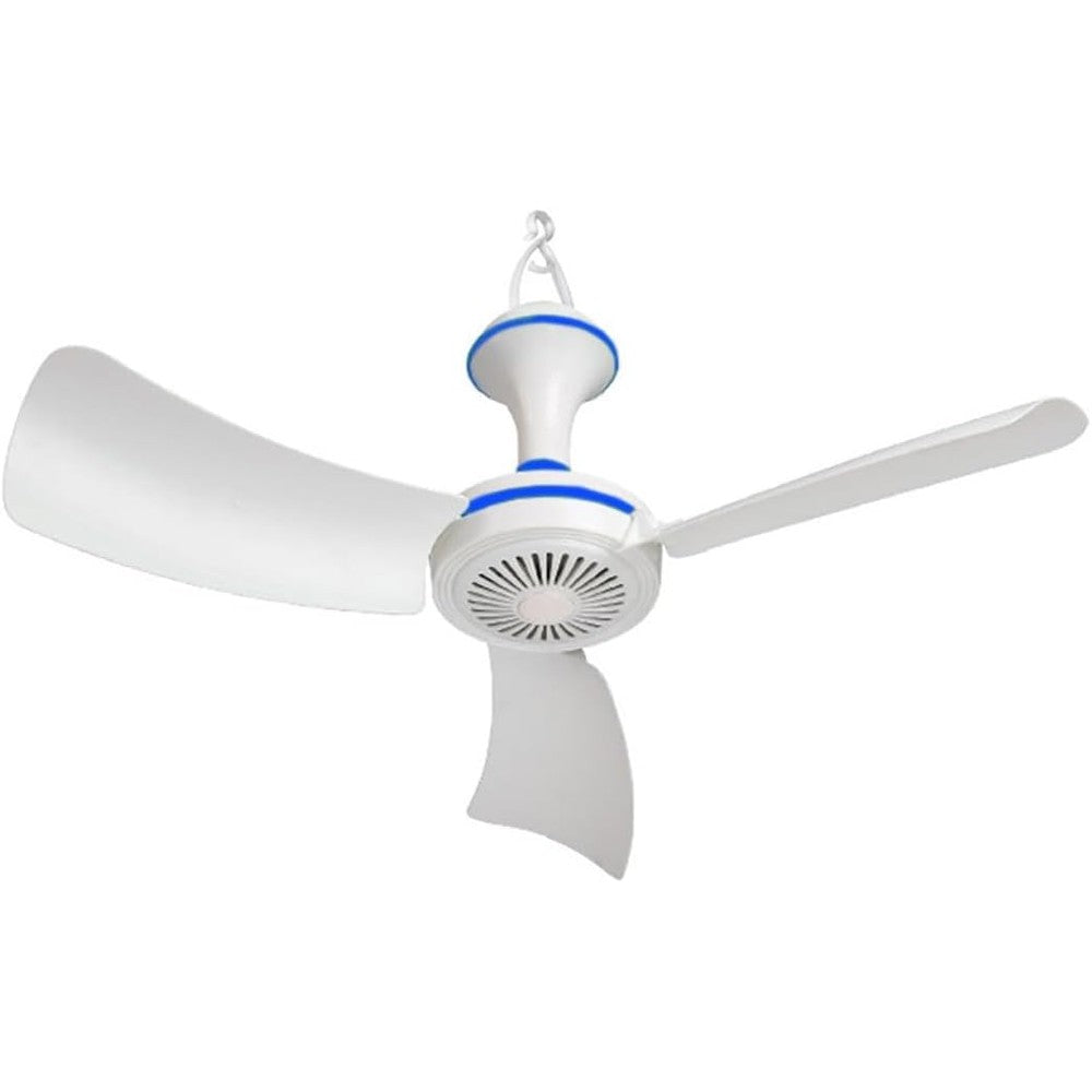 MERCAZOOM USB Powered Ceiling Fan front view hanging in a white room