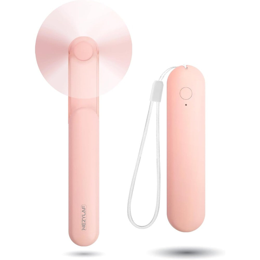 Nezylaf portable mini handheld fan front view showing compact folded design for travel