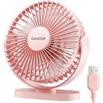 Gaiatop USB Desk Fan pink front view compact personal table fan for office desk cooling
