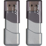 PNY Turbo Attache 3 256GB flash drive front view showcasing the sleek silver sliding collar design.