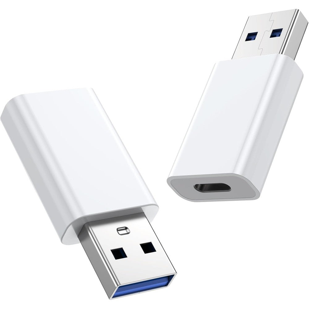 Pastall USB to USB C adapter front view showcasing the premium white compact design.