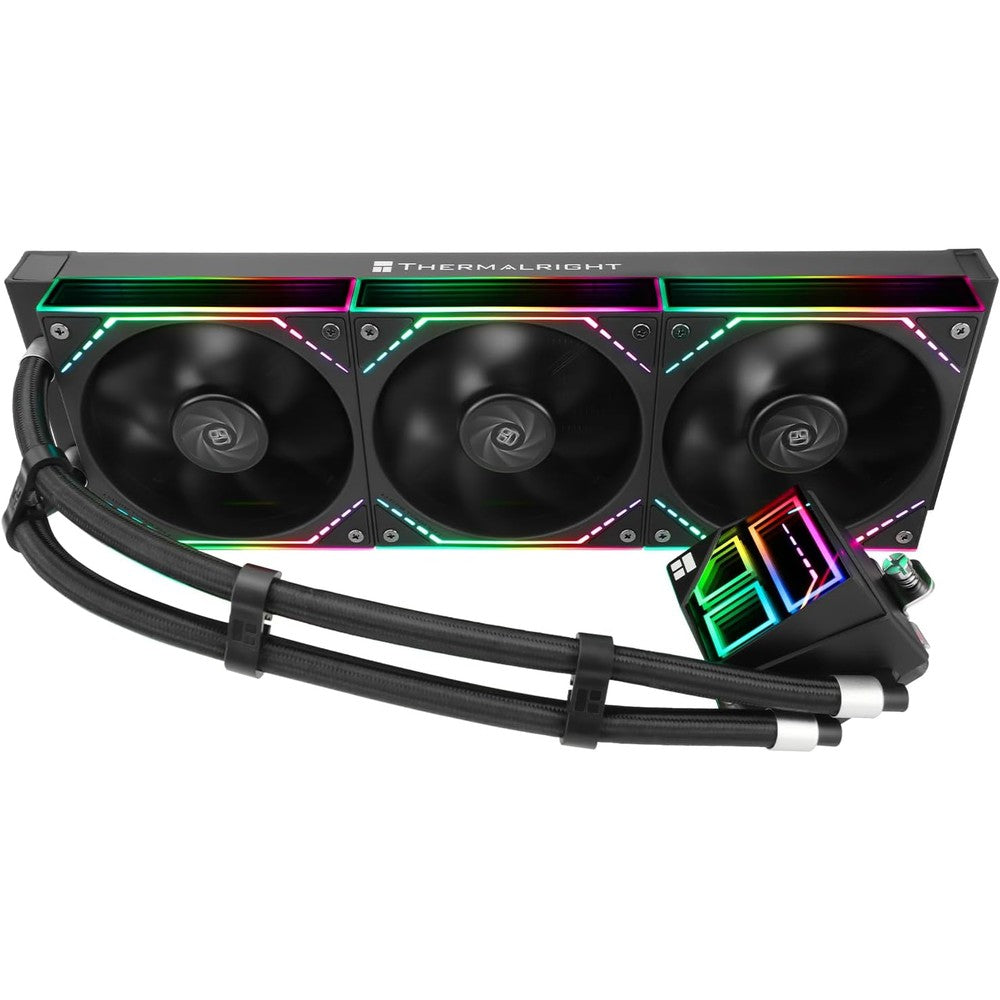 Thermalright Frozen Infinity 360 Black CPU cooler front view showing the infinity mirror pump.