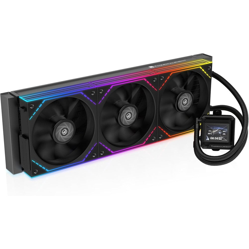 ITleads FW360 SE ARGB V2 360mm AIO CPU Liquid Cooler front view showing the 2-inch LCD screen on the pump block.