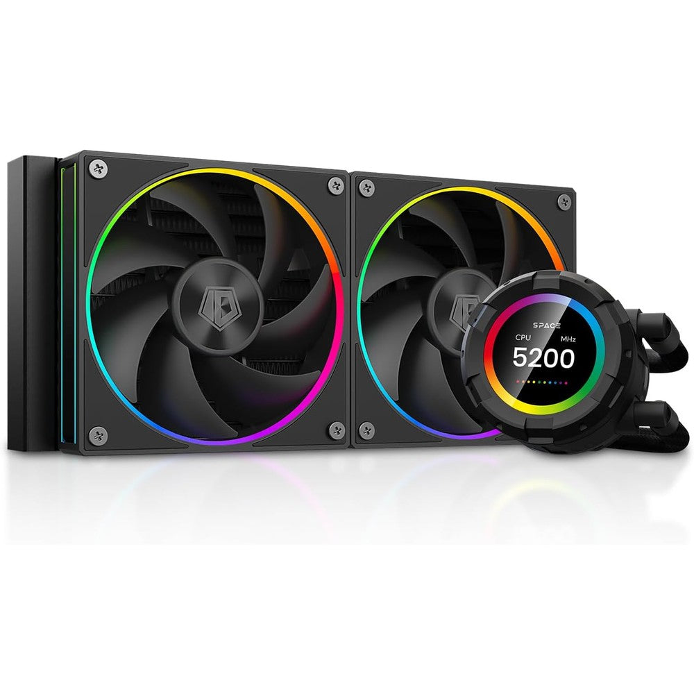 ID-COOLING SL240 CPU Liquid Cooler front view showing the 240mm radiator and dual ARGB fans.