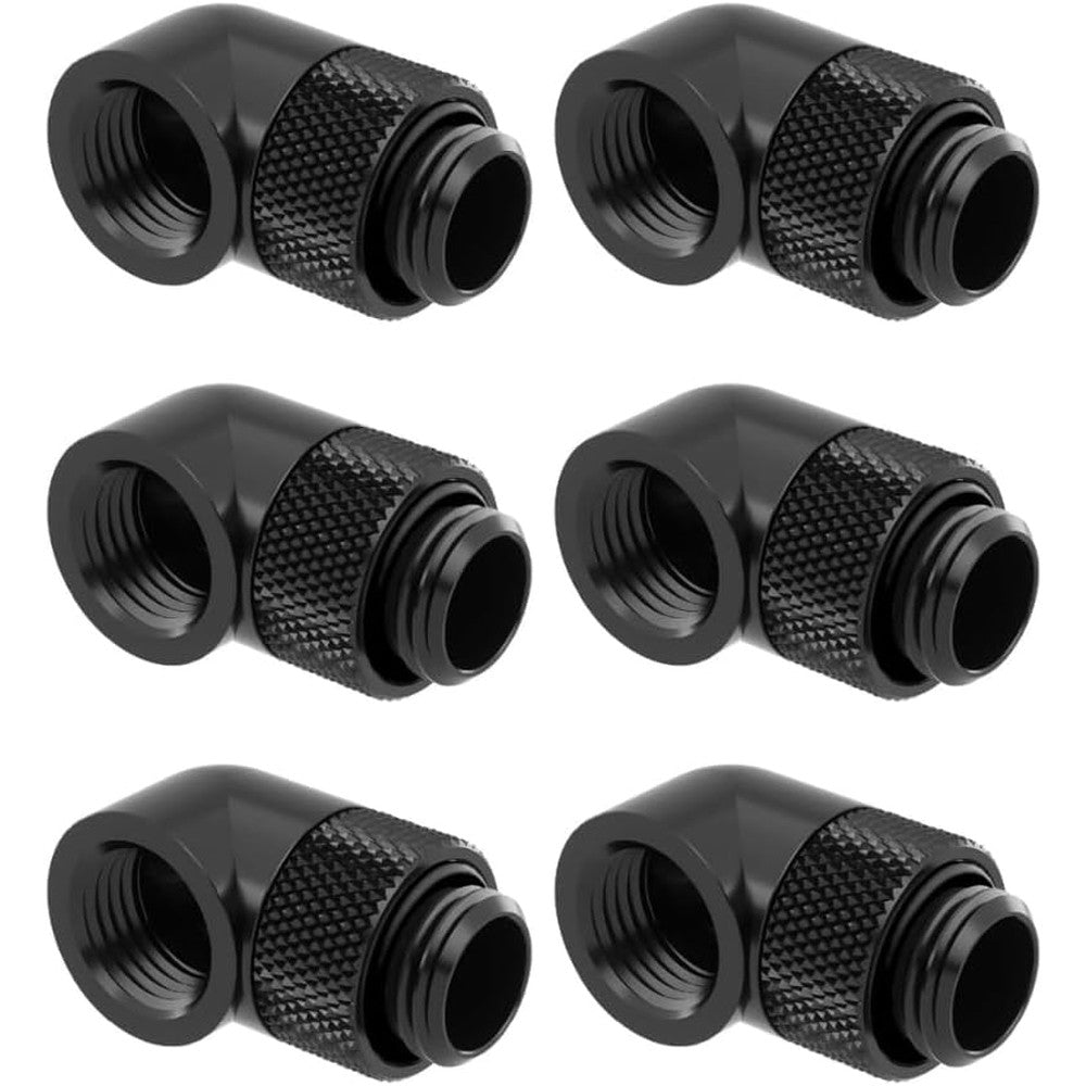 GreenDracaena ninety degree rotary water cooling fitting front view for custom PC builds