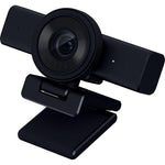 Razer Kiyo V2 X streaming webcam front view showing large lens and sleek black housing.