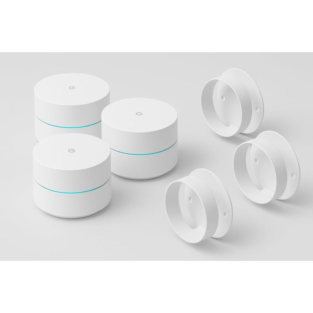 Google WiFi AC1200 mesh router bundle three pack front view