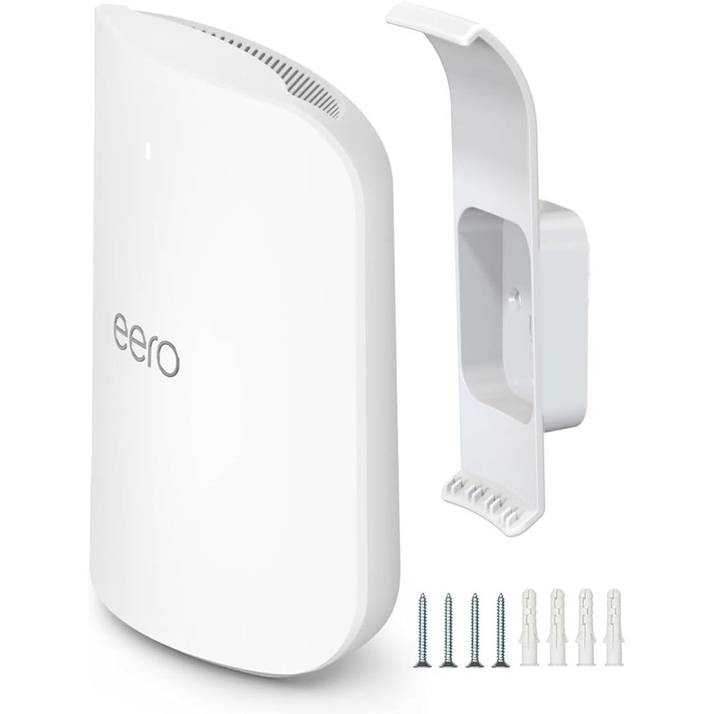 Mamerry wall mount holder for eero Max 7 front view showing sleek white design
