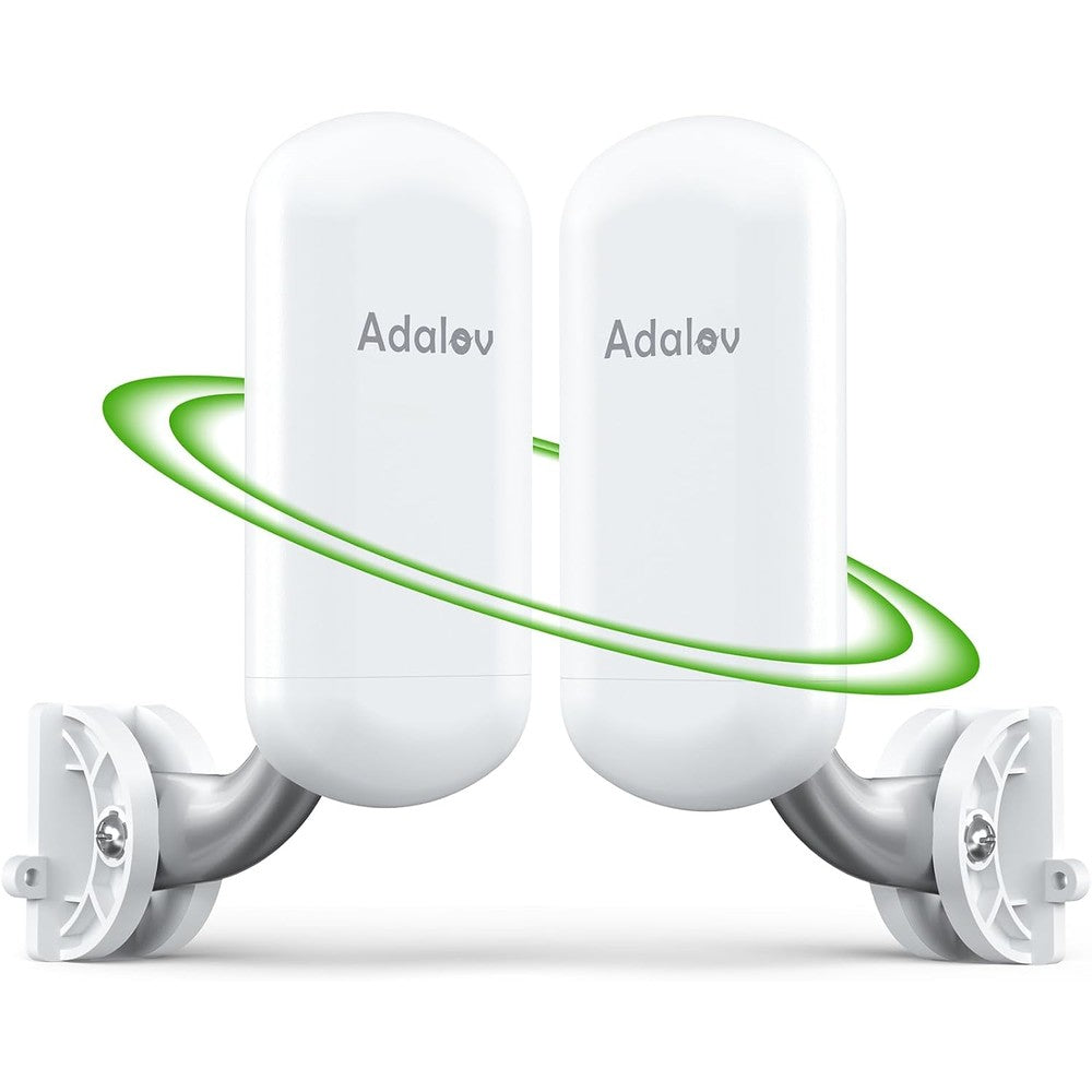 AdaLov CPE467 wireless bridge front view showing sleek outdoor casing for long range point to point networking.