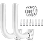 Slinkdsco universal wireless bridge bracket mount kit front view of the white outdoor steel poles.