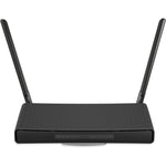 MikroTik hAP ax3 wireless router front view showing external antennas