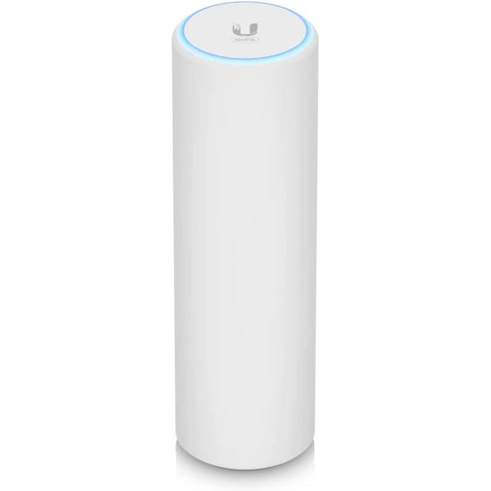 Ubiquiti Networks UniFi U6 Mesh wireless access point front view showing sleek white cylindrical design