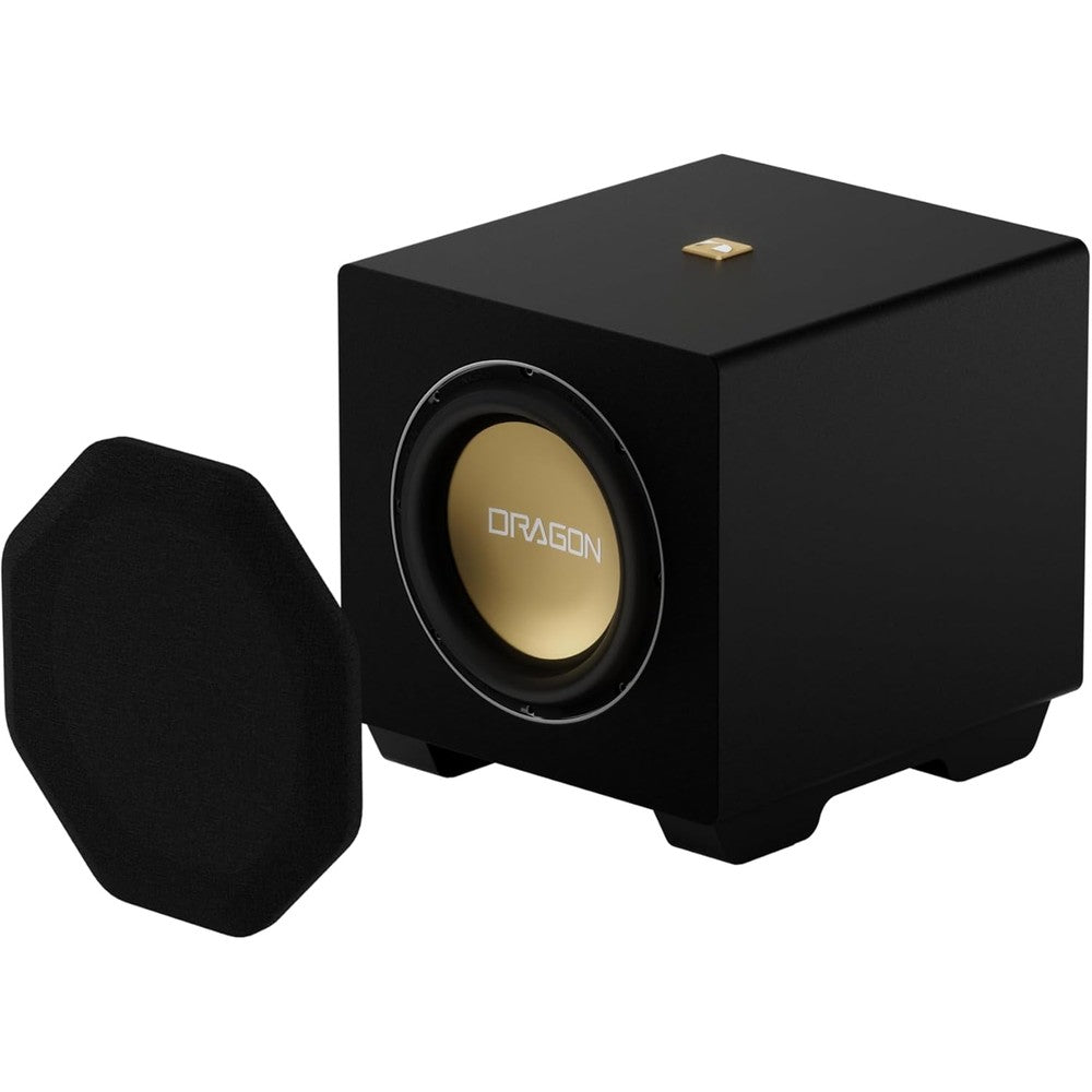 Nakamichi Dragon Twelve Inch Wireless Modular Subwoofer Expansion For Dragon Home Surround Sound System With Carbon Passive Radiator