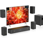 Hiwill-Audio HiPulse N512 Wooden 5.1.2 Virtual Surround Sound System with Four Wired Surround Speakers and Five Point Two Five Inch Subwoofer