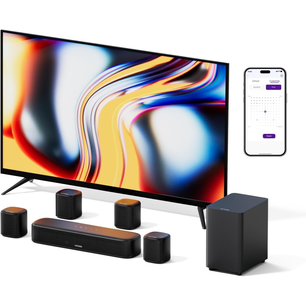 ULTIMEA Aura A40 Seven Point One Channel Soundbar For Smart Television With Four Surround Speakers And Subwoofer Three Hundred Thirty Watt Peak Power