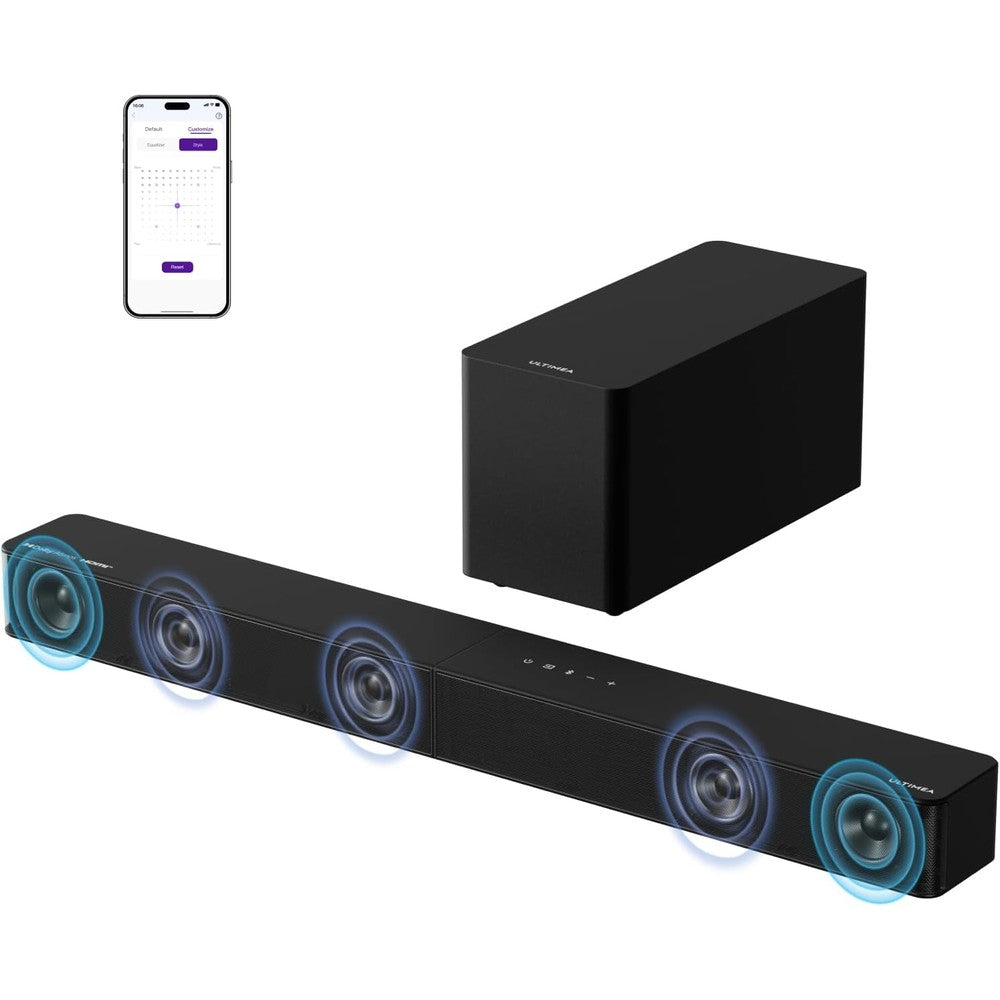 ULTIMEA Poseidon M60 5.1CH Surround Sound Bar with Wired Subwoofer Dolby Atmos VoiceMX 300 Watts Home Theater System for Smart TV