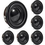 DWEII mini portable speakers front view showing forty millimeter round full range audio drivers pack of six