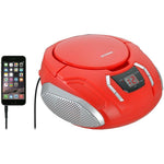 Sylvania Proscan Elite Portable CD Boombox in red front view