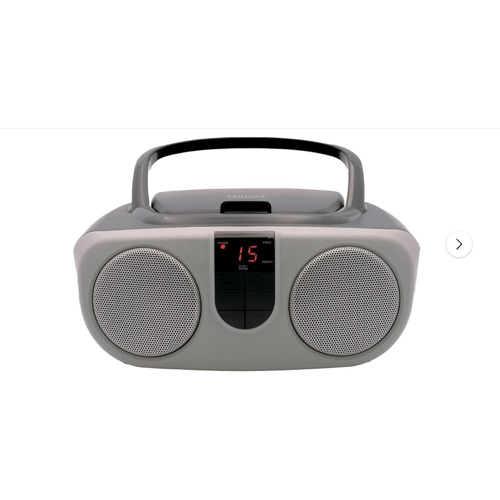 Proscan Sylvania SRCD243 portable CD player and boombox front view