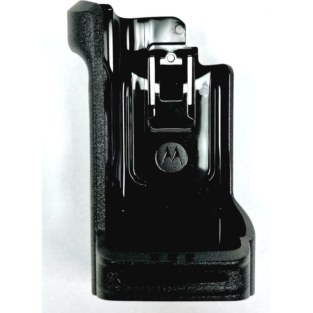 Motorola PMLN7901A universal carry holder front view showing hard plastic shell