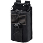 YEZEJUN Molle Radio Pouch front view showing black heavy duty nylon construction.
