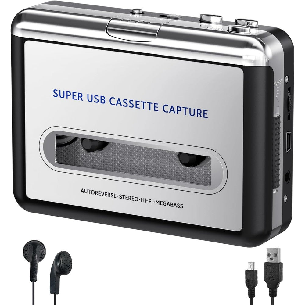 Mersoco personal cassette player front view showing control buttons and analog tape compartment window