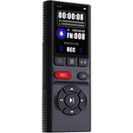 Jaswill professional digital voice recorder front view showing two inch oled display screen and premium metallic body