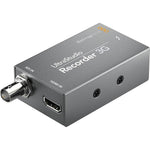 Blackmagic Design UltraStudio Recorder 3G compact video capture card front view showing the sleek black metallic finish.